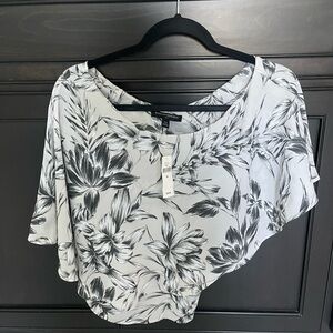 Floral Black and White Women's Top